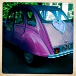 A little Euro car decorated for someone newly married